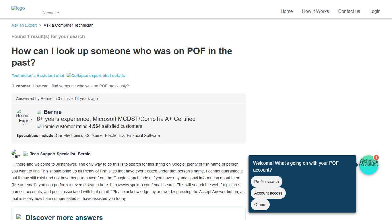 How can I look up someone who was on POF in the past?